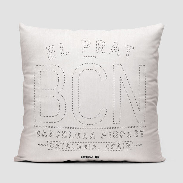 BCN Letters - Throw Pillow - Airportag