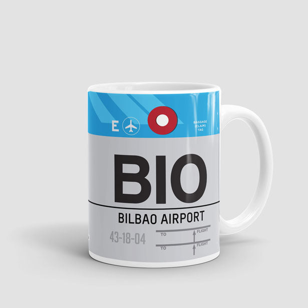 Coffee Mug BIO Bilbao Airport Basque Country Spain IATA Code BIO coffee-mug-bio-bilbao-airport-basque-country-spain-iata-code-bio