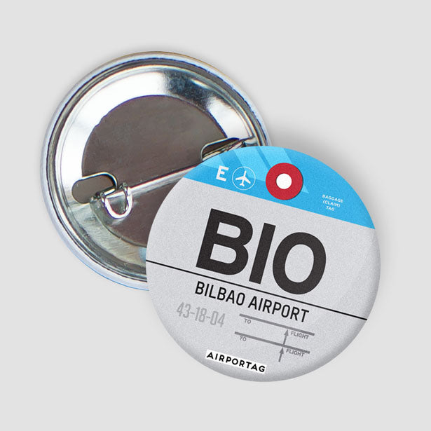 Pinback Button Bilbao Airport Basque Country Spain IATA Code BIO pinback-button-bilbao-airport-basque-country-spain-iata-code-bio