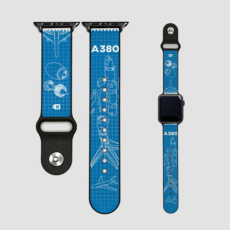 A380 Blue Print - Apple Watch Band