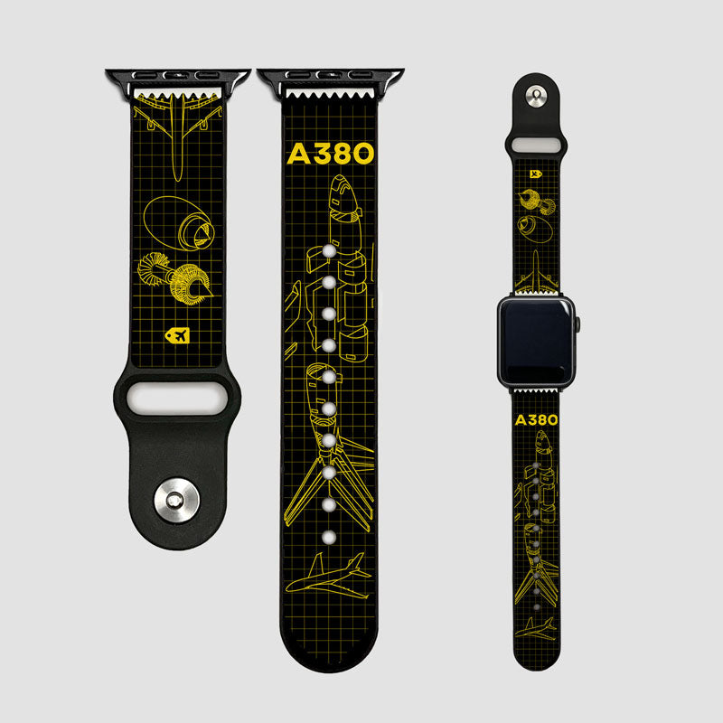 A380 Blue Print - Apple Watch Band