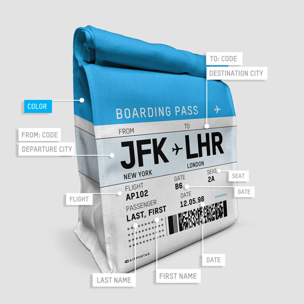 Boarding Pass - Lunch Bag airportag.myshopify.com