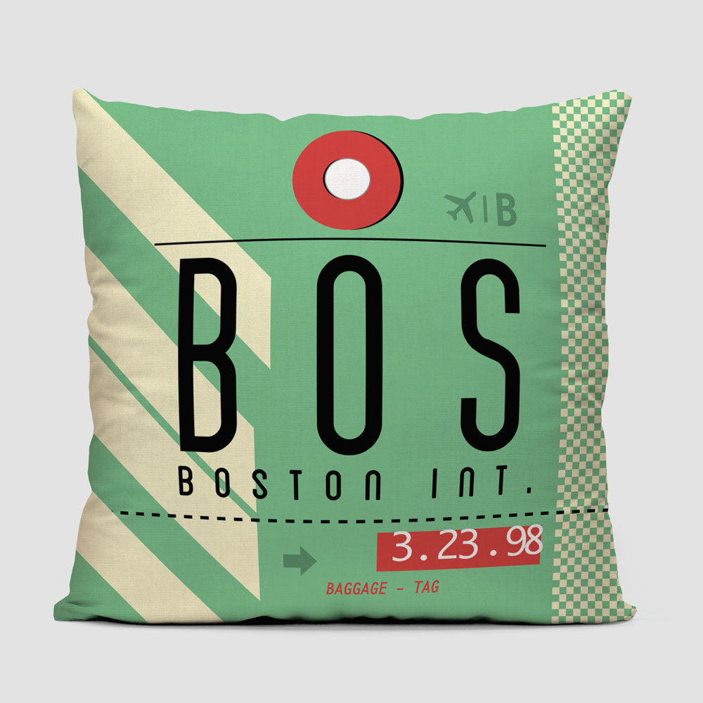 BOS - Throw Pillow - Airportag