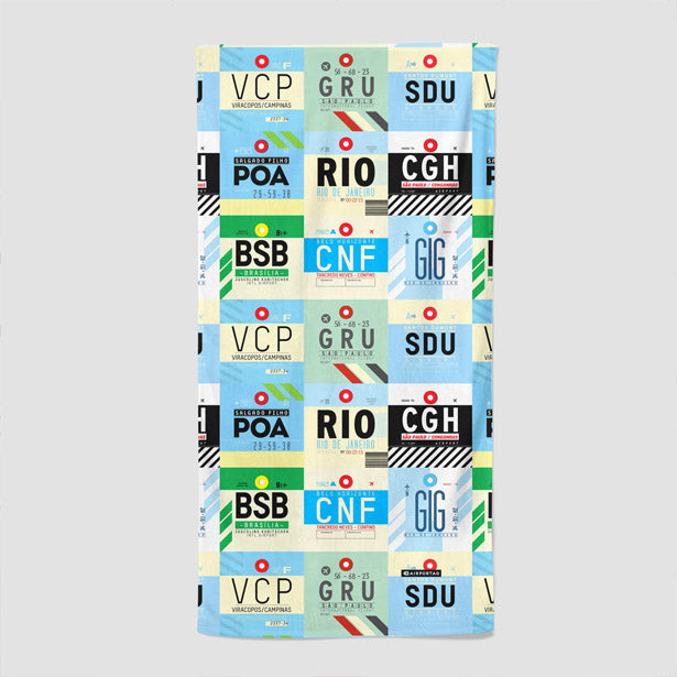 Brazilian Airports - Beach Towel - Airportag