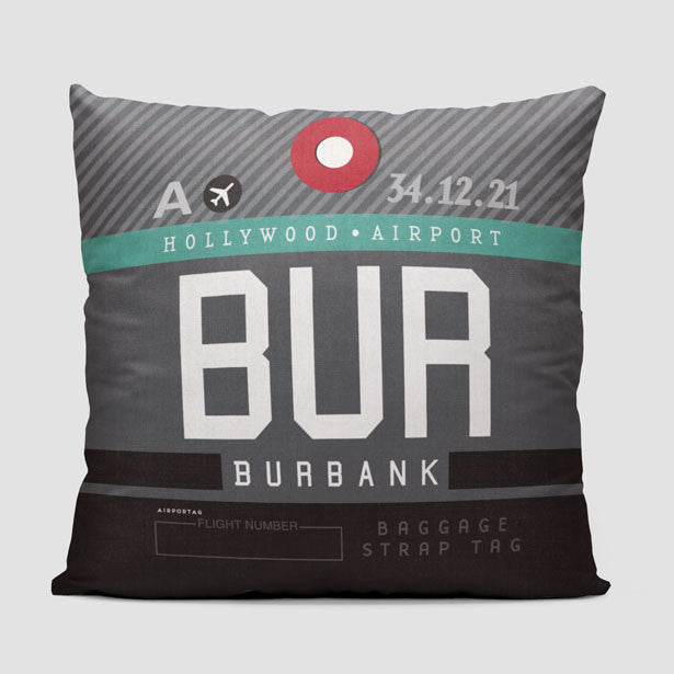 BUR - Throw Pillow - Airportag