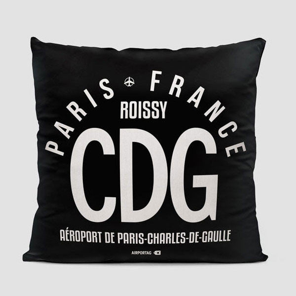 CDG Letters - Throw Pillow - Airportag