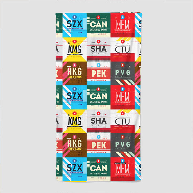 Chinese Airports - Beach Towel - Airportag