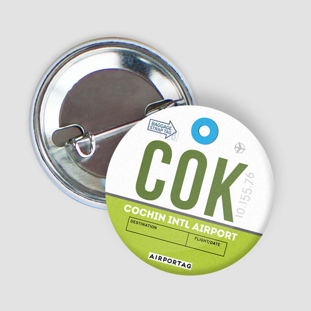 Pinback Button Cochin Intl Airport Kerala India IATA Code COK pinback-button-cochin-intl-airport-kerala-india-iata-code-cok