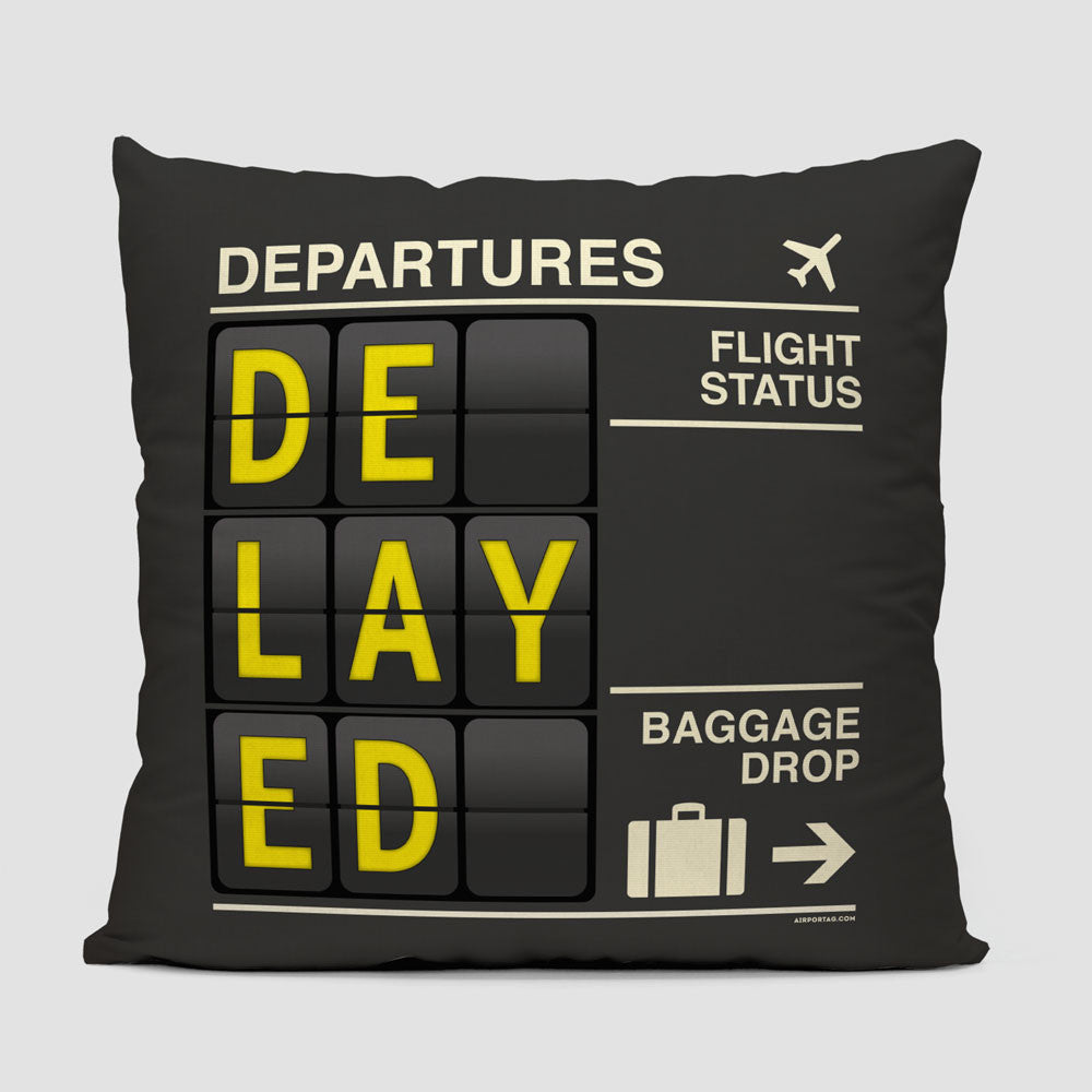 Delayed - Throw Pillow - Airportag
