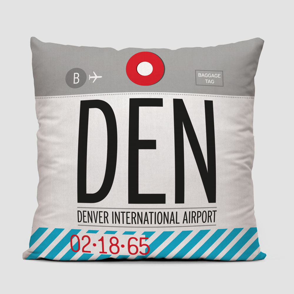 DEN - Throw Pillow - Airportag