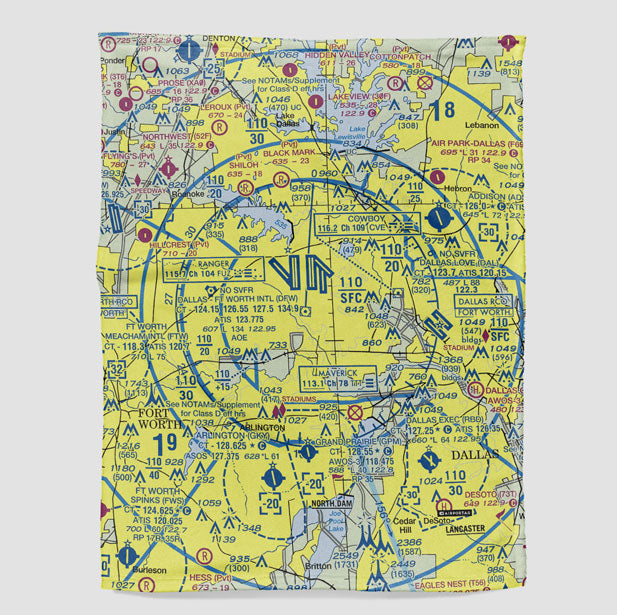 DFW Sectional - Blanket - Airportag