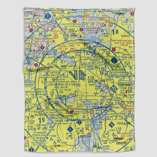 DFW Sectional - Blanket - Airportag