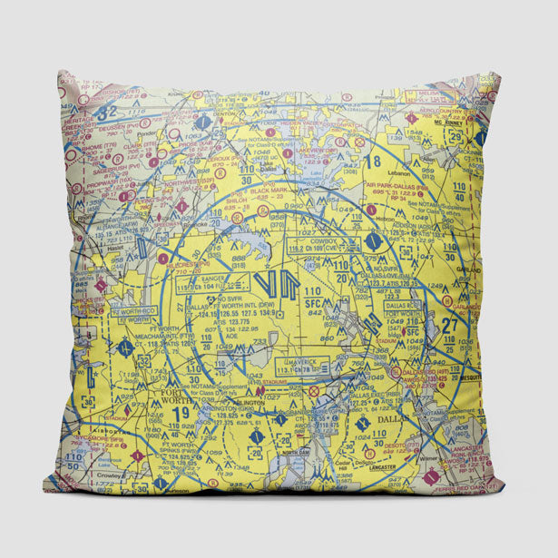 DFW Sectional - Throw Pillow - Airportag