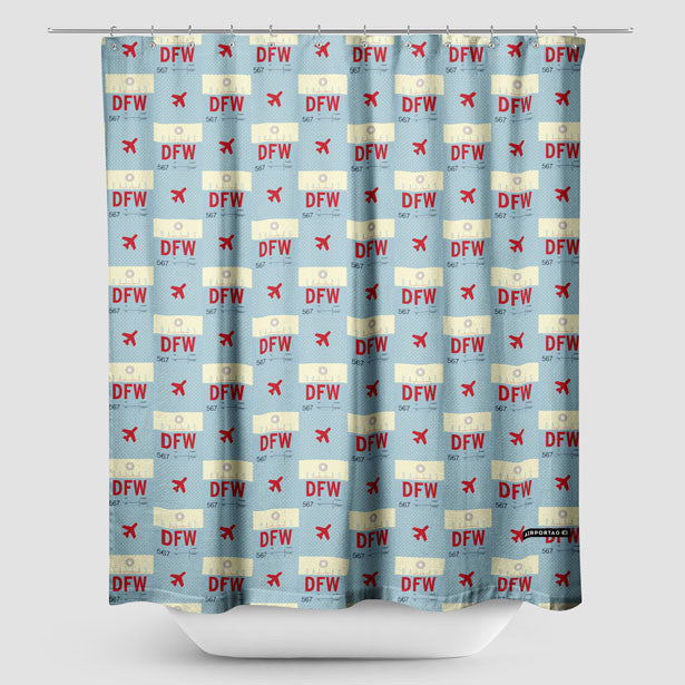 DFW - Shower Curtain - Airportag