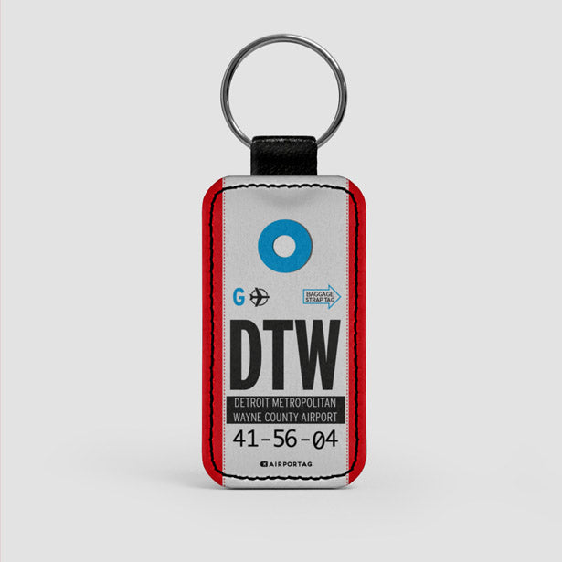 DTW - Leather Keychain - Airportag