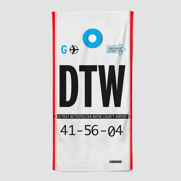 DTW - Beach Towel - Airportag