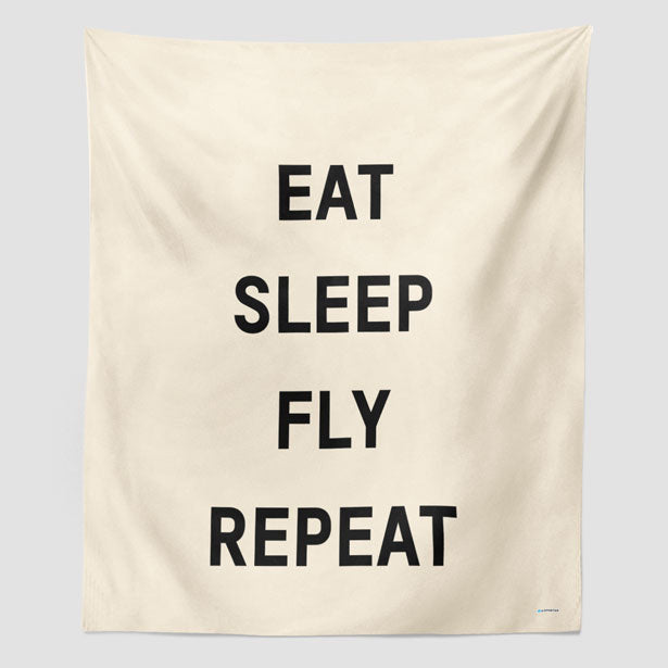 Eat Sleep Fly - Wall Tapestry - Airportag
