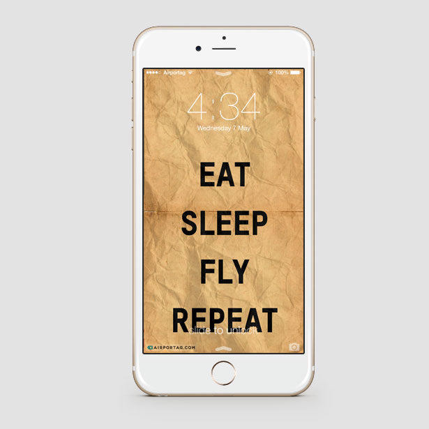 Eat Sleep Fly - Mobile wallpaper - Airportag