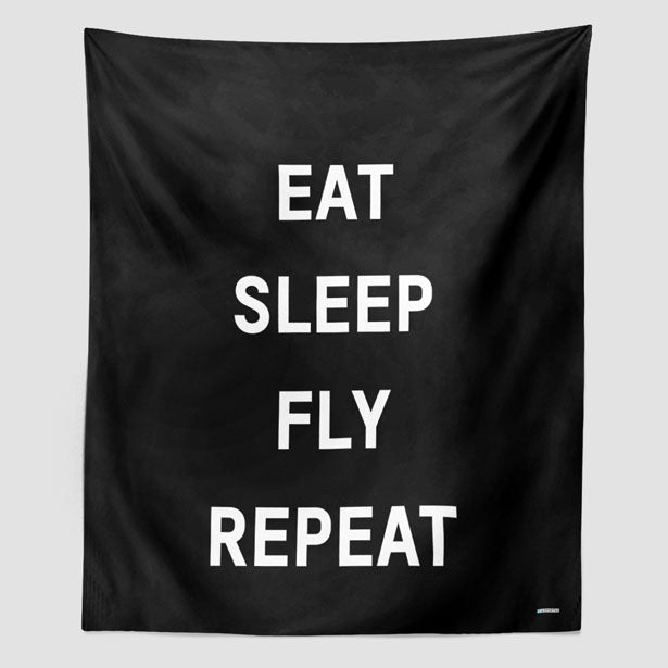 Eat Sleep Fly - Wall Tapestry - Airportag