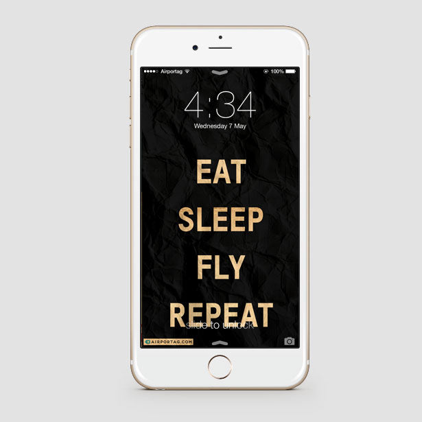 Eat Sleep Fly - Mobile wallpaper - Airportag