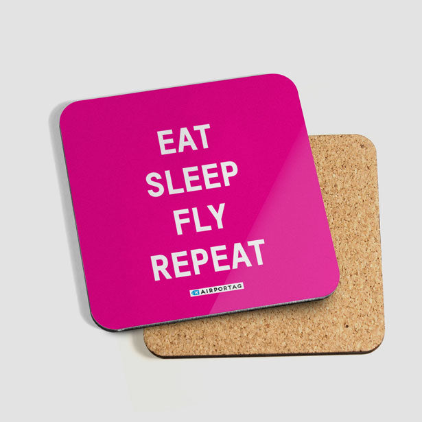 Eat Sleep Fly - Coaster - Airportag
