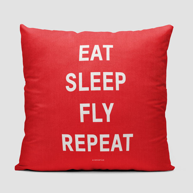Eat Sleep Fly - Throw Pillow - Airportag