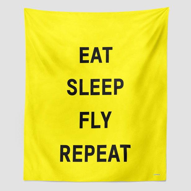 Eat Sleep Fly - Wall Tapestry - Airportag