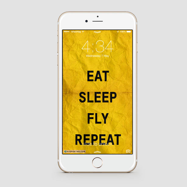 Eat Sleep Fly - Mobile wallpaper - Airportag