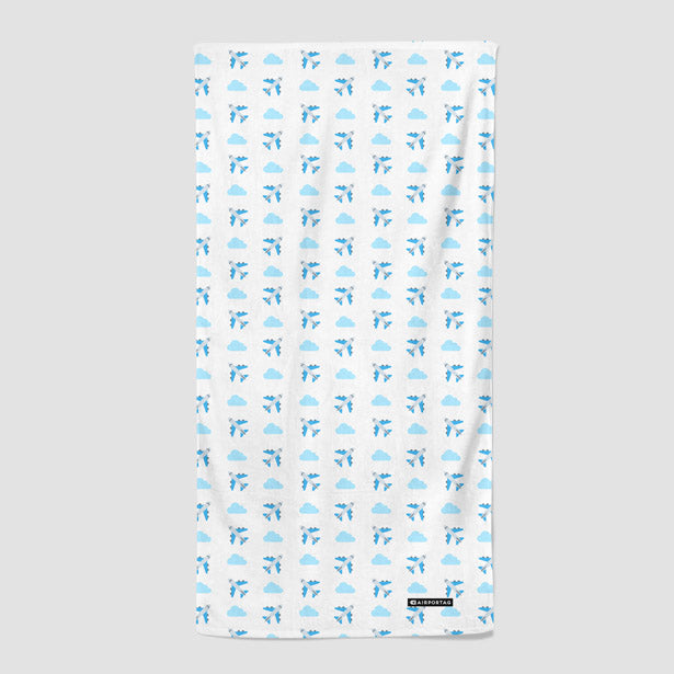 Emoji Cloud Plane - Beach Towel - Airportag