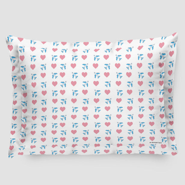 Emoji Heart Plane - Pillow Sham - Airportag