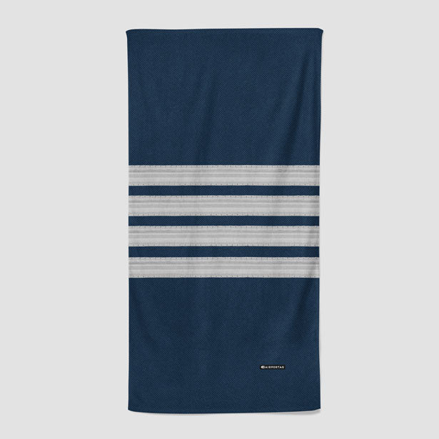 Pilot Stripes Silver - Beach Towel - Airportag
