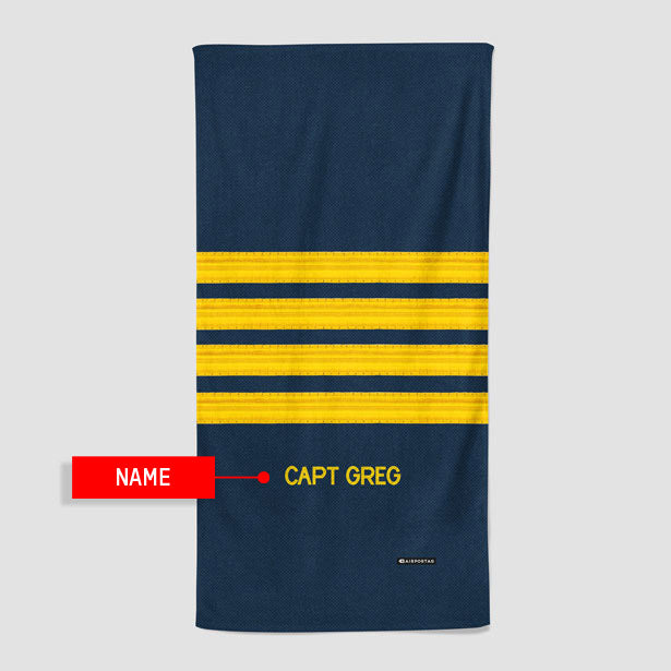 Pilot Stripes Gold - Beach Towel - Airportag