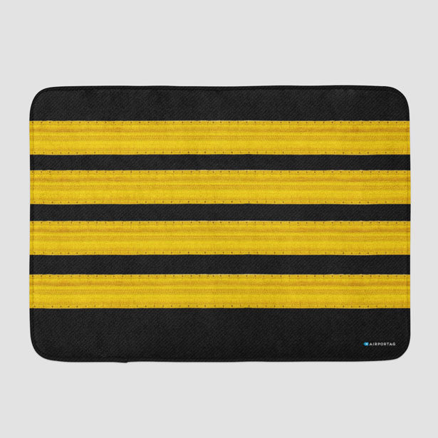Black Pilot Stripes - Bath Mat - Airportag