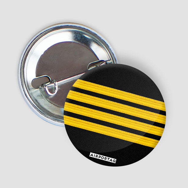 Black Pilot Stripes - Button - Airportag