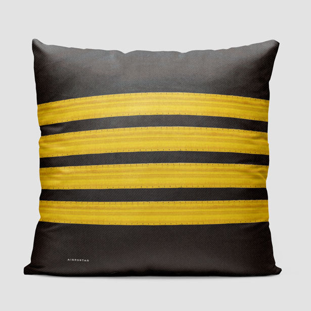 Black Pilot Stripes - Throw Pillow - Airportag