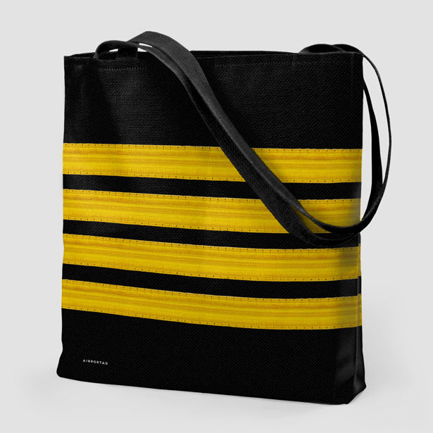 Black Pilot Stripes - Tote Bag - Airportag