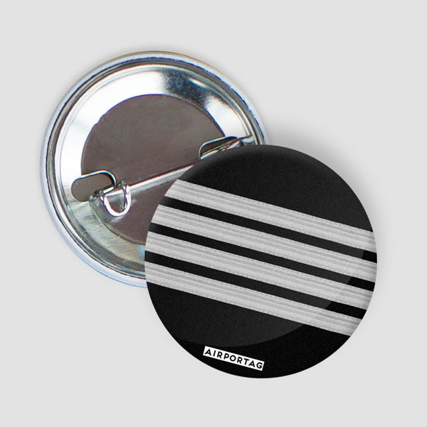 Black Pilot Stripes - Button - Airportag