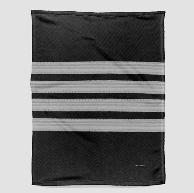 Black Pilot Stripes - Blanket - Airportag