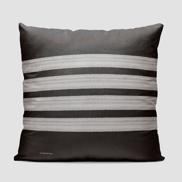 Black Pilot Stripes - Throw Pillow - Airportag
