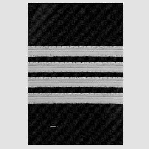 Black Pilot Stripes - Poster - Airportag