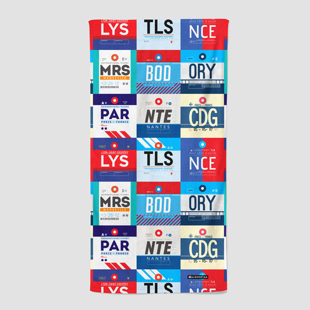 French Airports - Beach Towel - Airportag