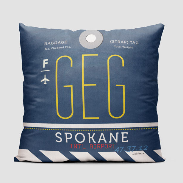 GEG - Throw Pillow - Airportag