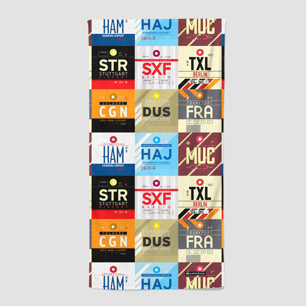 Germany Airports - Beach Towel - Airportag