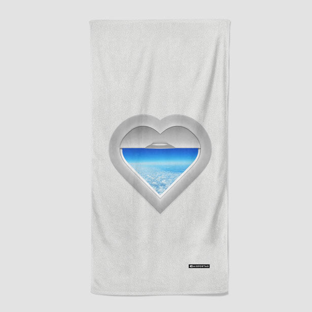 Heart Window - Beach Towel - Airportag