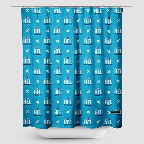 HEL - Shower Curtain - Airportag