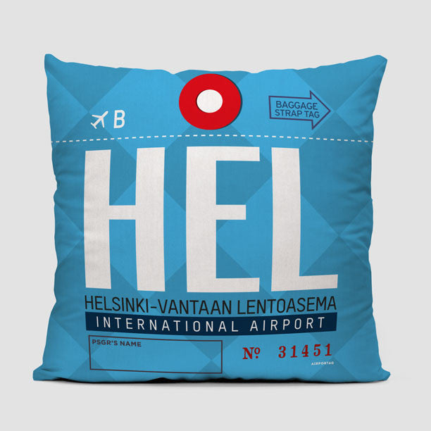 HEL - Throw Pillow - Airportag
