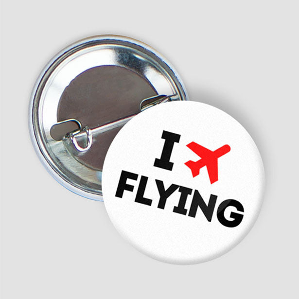 I Love Flying - Button - Airportag