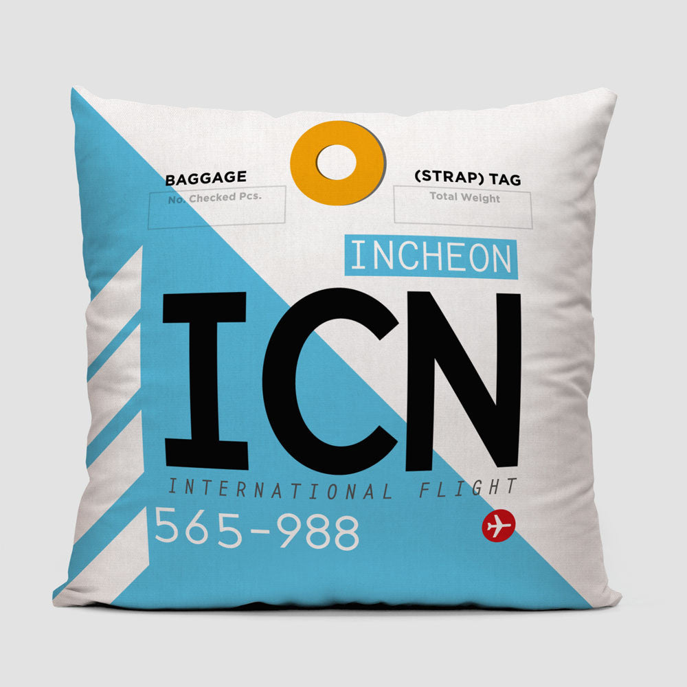 ICN - Throw Pillow - Airportag