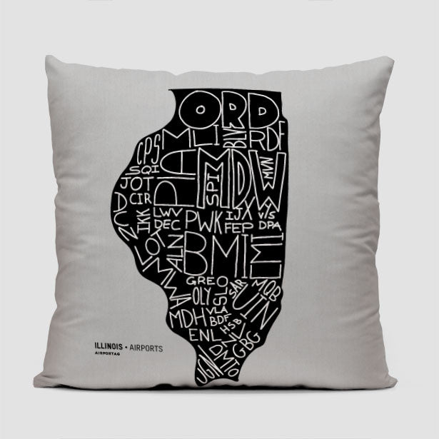 Illinois - Throw Pillow - Airportag