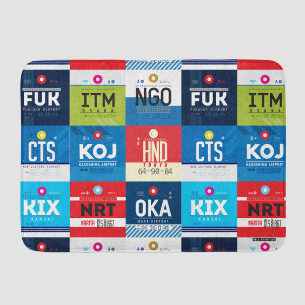 Japanese Airports - Bath Mat - Airportag
